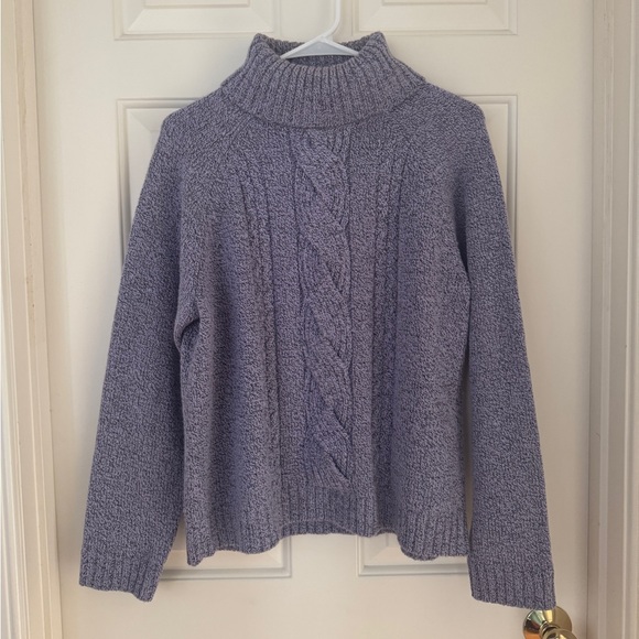 Carolyn Taylor Purple Knit Turtleneck Sweater - Picture 2 of 8